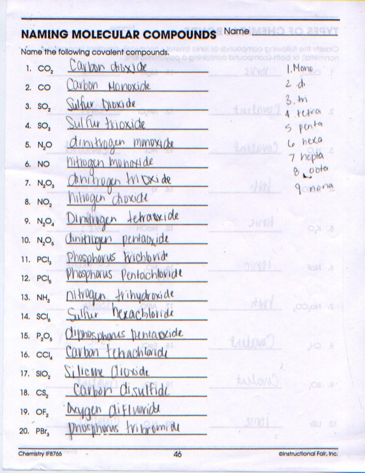 Types Of Bonds Worksheet  Soccerphysicsonline