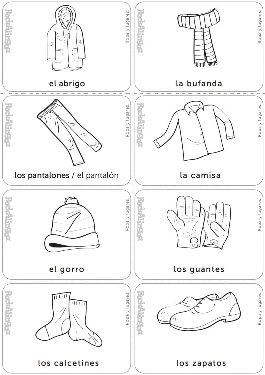 Clothing In Spanish Worksheets db excel com