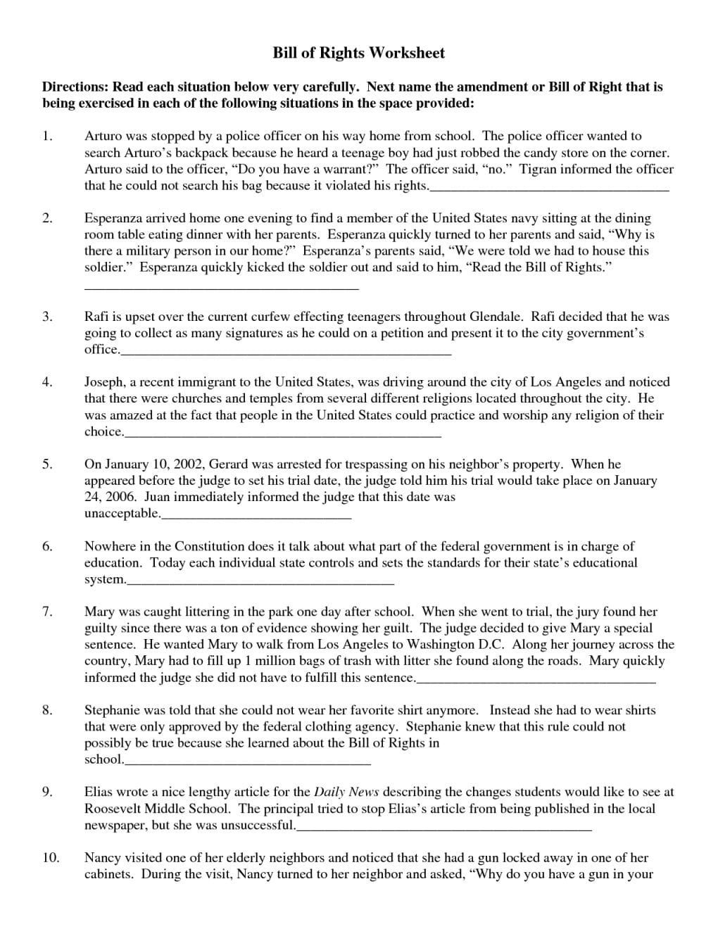 Unique Icivics Bill Of Rights Worksheet  Educational Worksheet