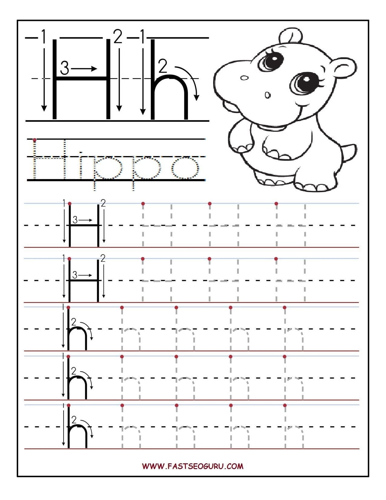 Unique Letter H Tracing Worksheets Preschool Fun Worksheet — db-excel.com