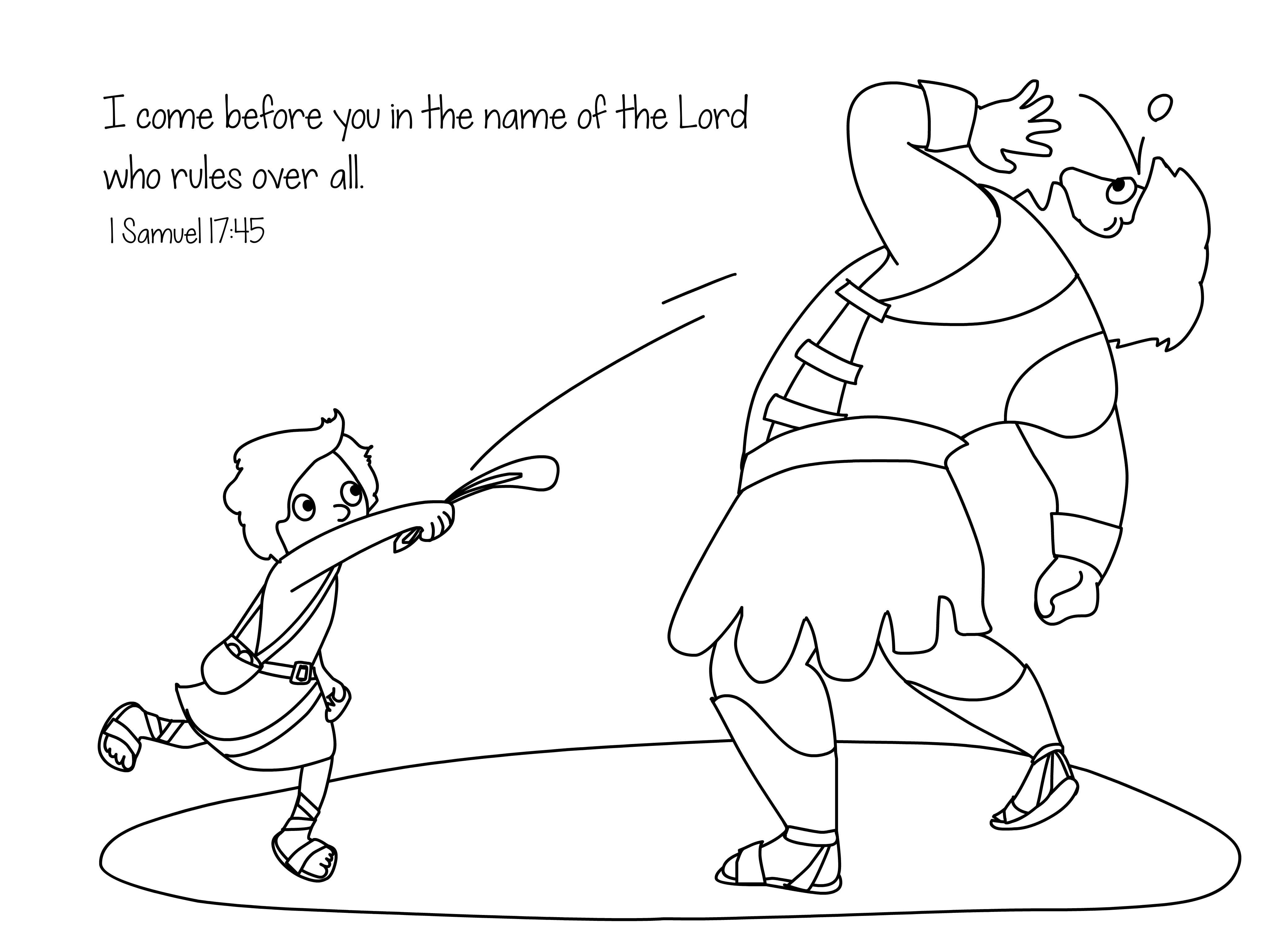 Unique Sunday School Coloring Pages David And Goliath  Top