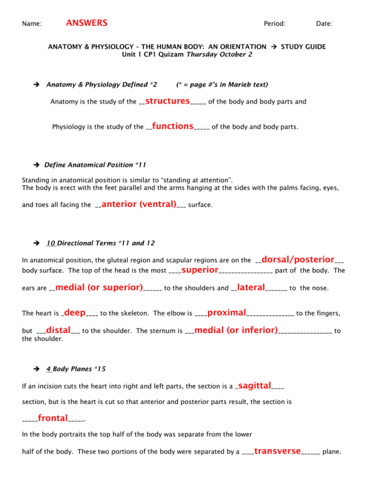 Unit 1 Study Guide Answers  Mrs Coleman's Class Website
