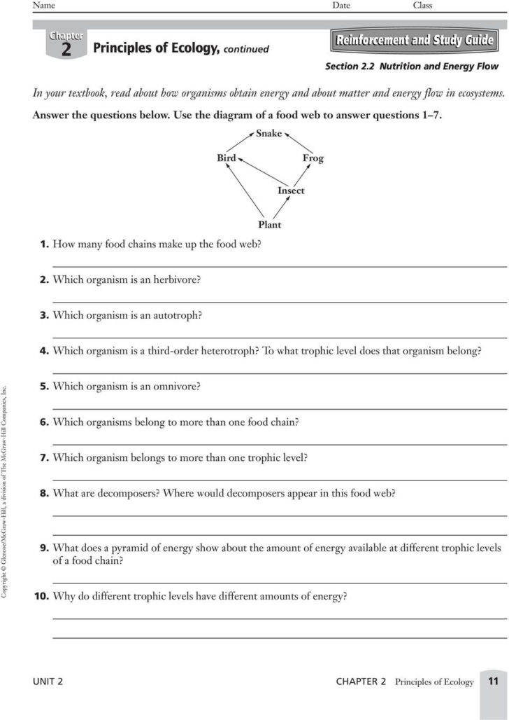 Chapter 2 Principles Of Ecology Worksheet Answers — db-excel.com