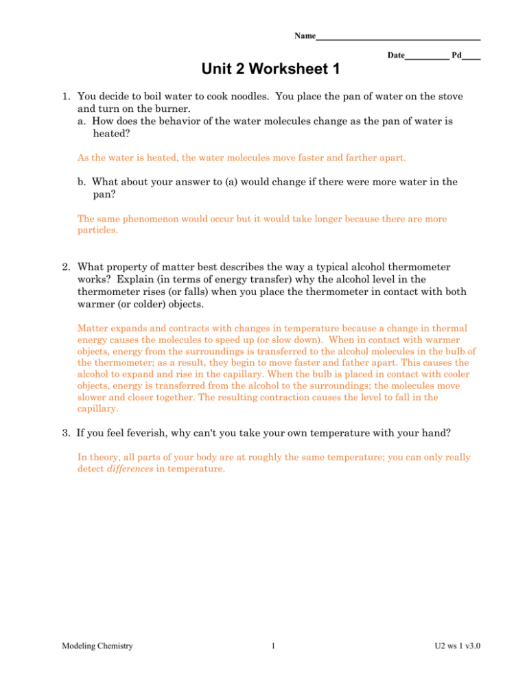 Unit 2 Worksheet 1 Chemistry Answers — db-excel.com