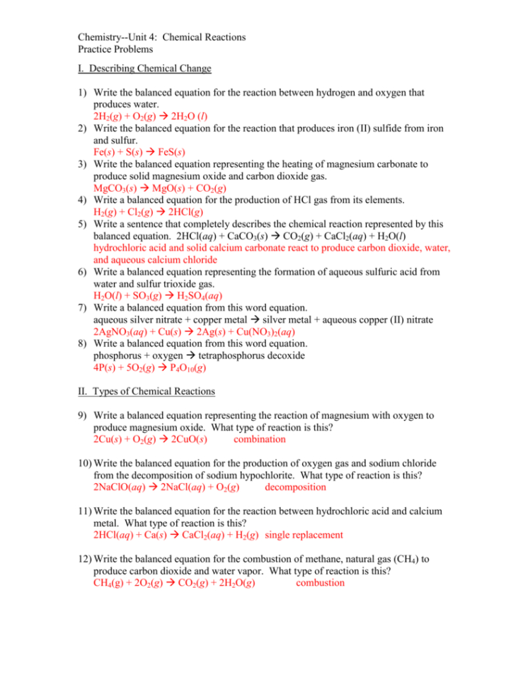Unit 4 Practice Problems Answers