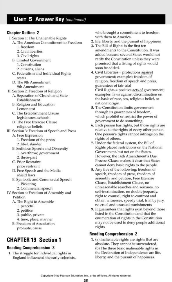 Unit 5 Answer Key Chapter 18 Chapter 18 Section 1  Pdf