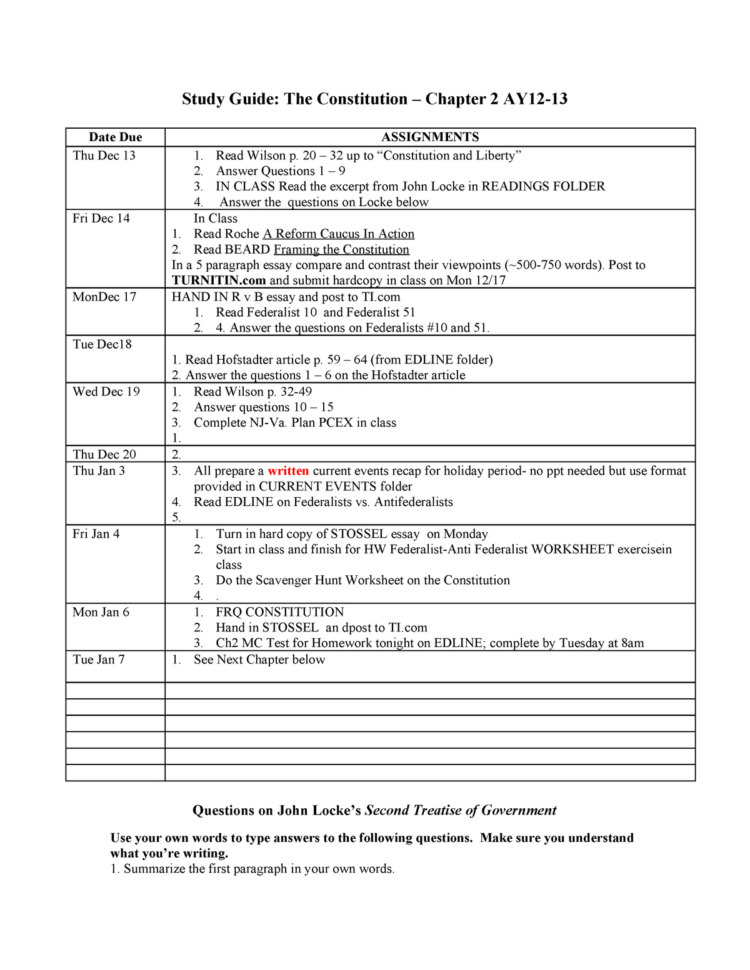 Unit 5 Study Guide Ch2 3 Constitution And Federalism V2 Use
