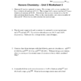 Unit 5 Worksheet 3 Honors Chemistry