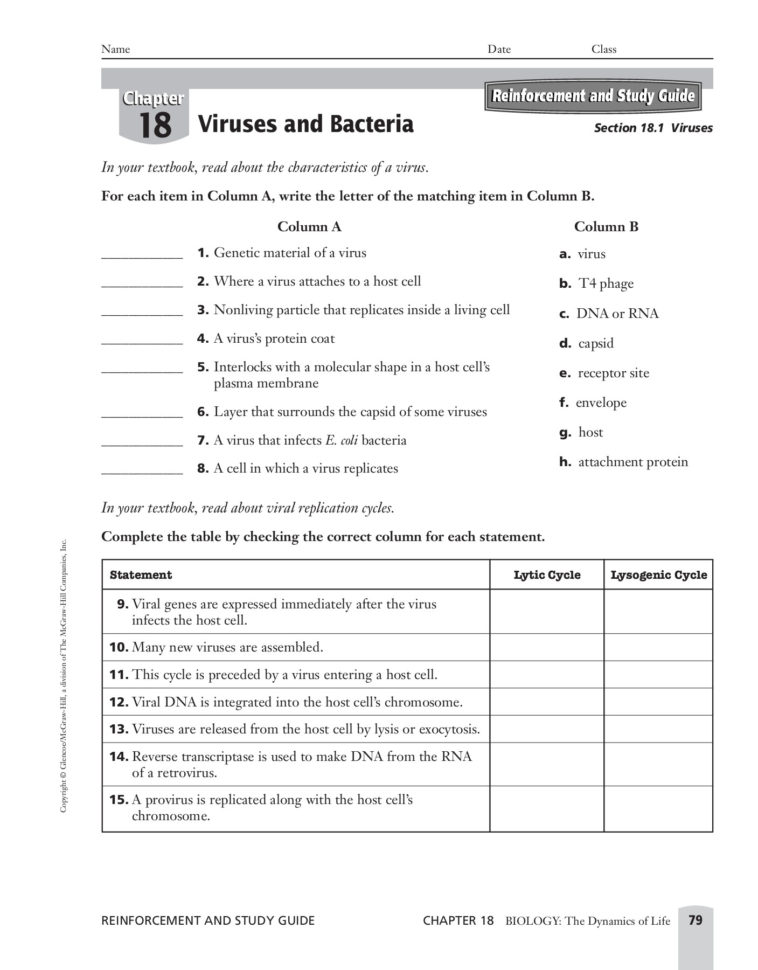 Unit  6 Viruses Bacteria Protists And Fungi Pages 1  13