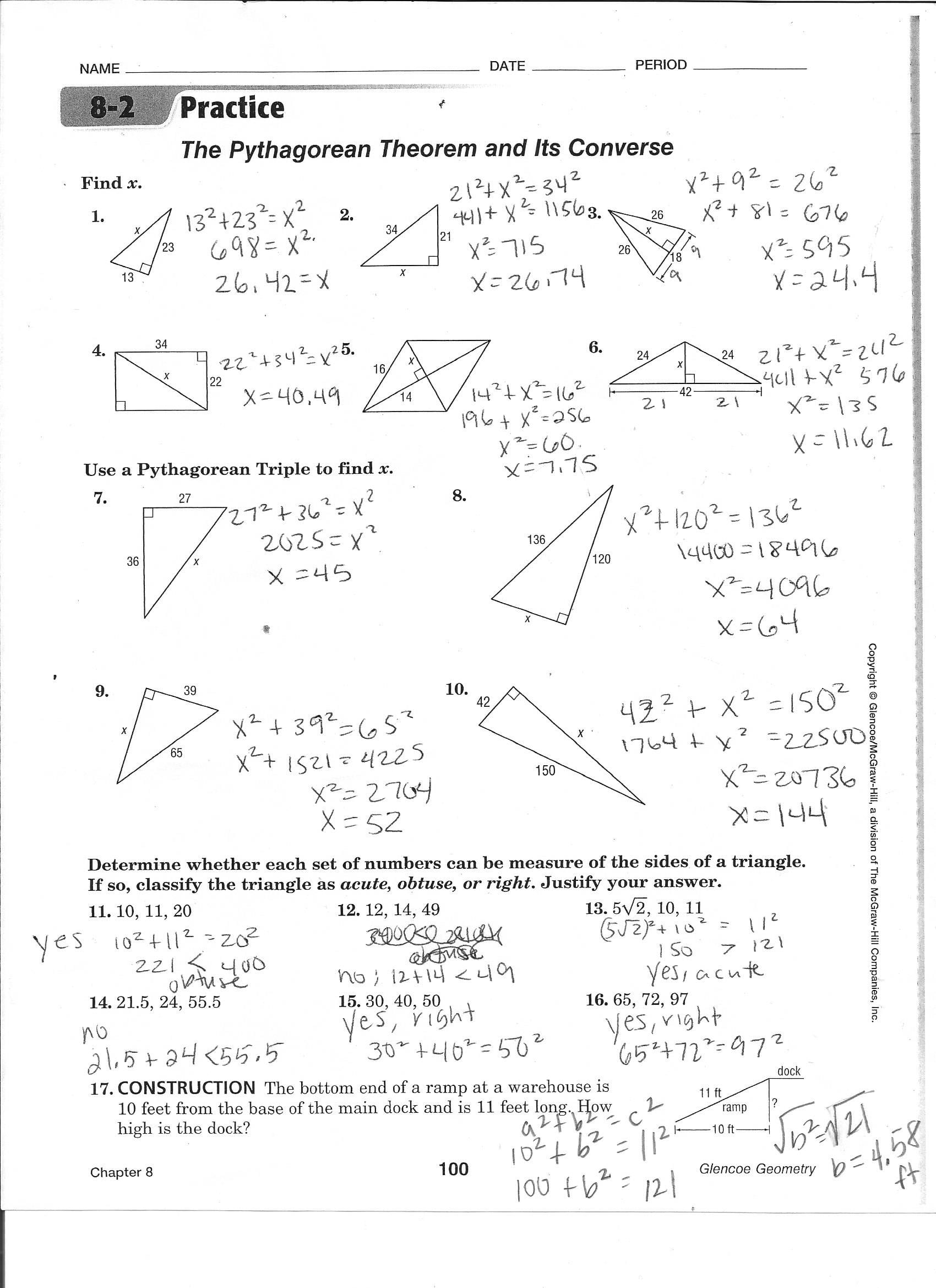 Review Trigonometry Worksheet Db excel