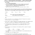 Unit 8 – Stoichiometry Worksheet 1 Mole Relationships