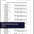 Unit Conversion Worksheets For Converting Metricsi Area To
