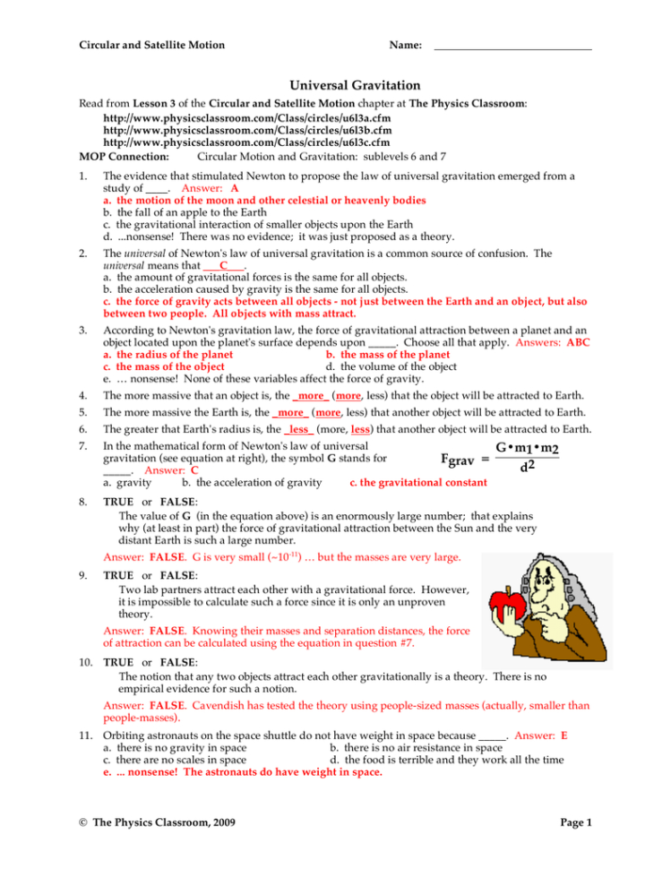 Circular And Satellite Motion Worksheet Answers Db excel