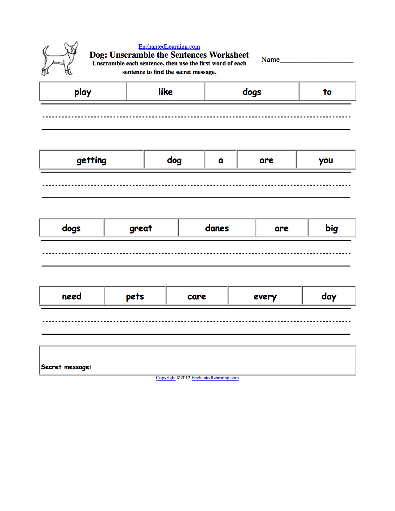 Unscramble Sentences Worksheet Advanced