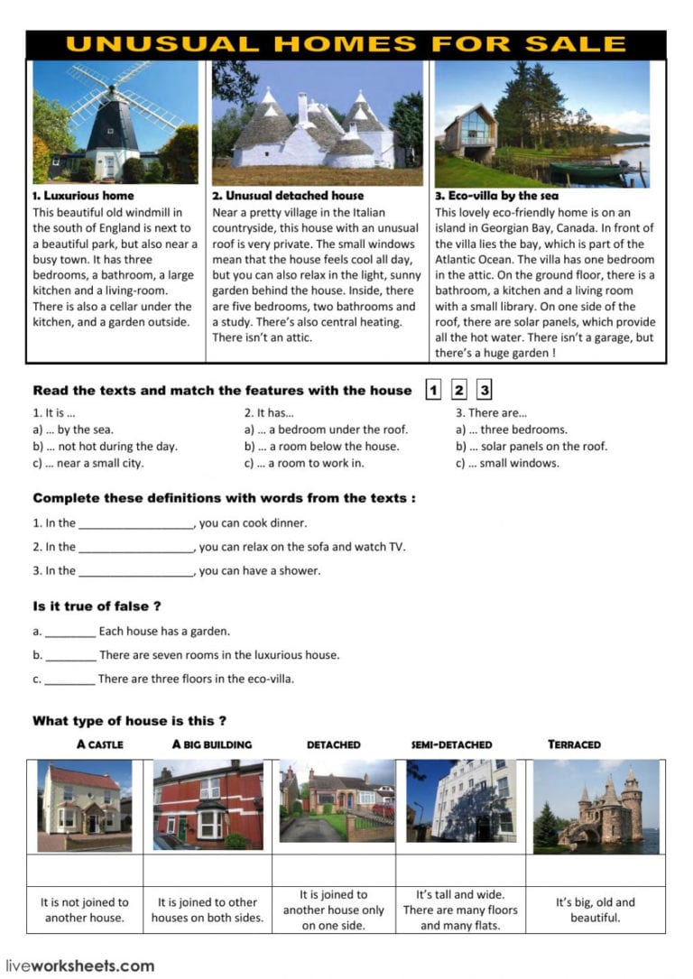 Unusual Homes For Sale Interactive Worksheet 1 768x1085 