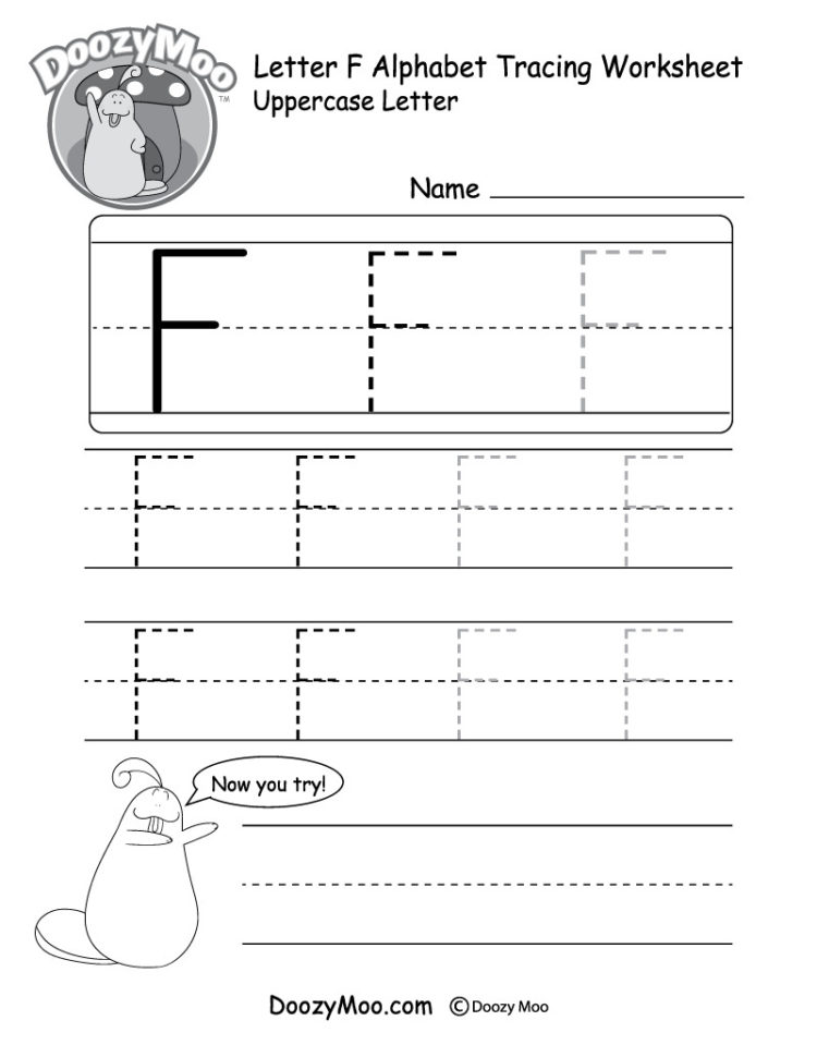 Uppercase Letter Tracing Worksheet Doozy Moo Preschool