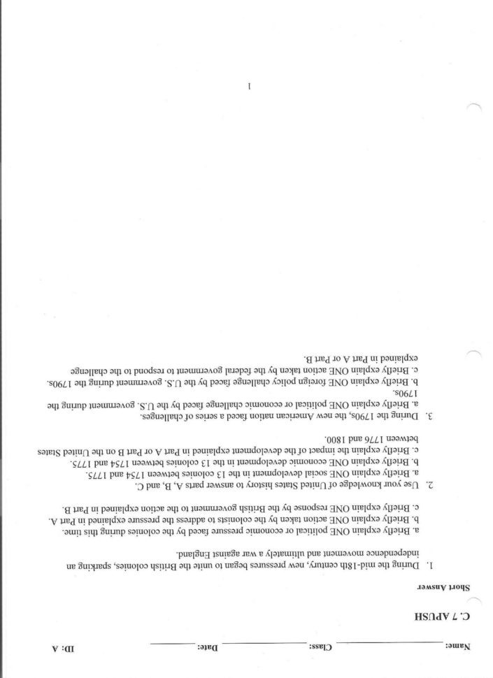 Us History Worksheets