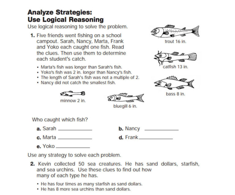 3rd Grade Math Logical Reasoning Worksheets