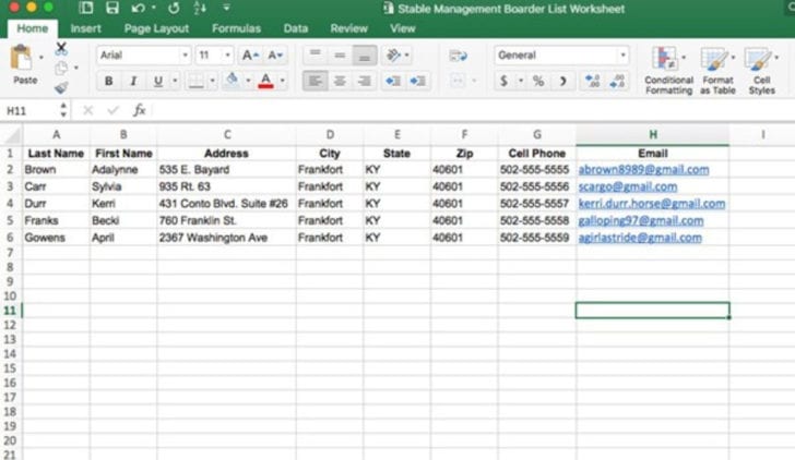 Horse Stable Management Worksheets — db-excel.com