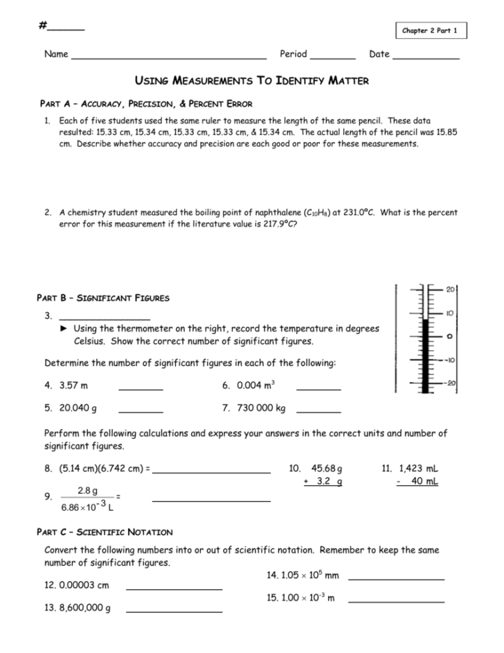 Accuracy And Precision Chemistry Worksheet Answers — Db-excel.com