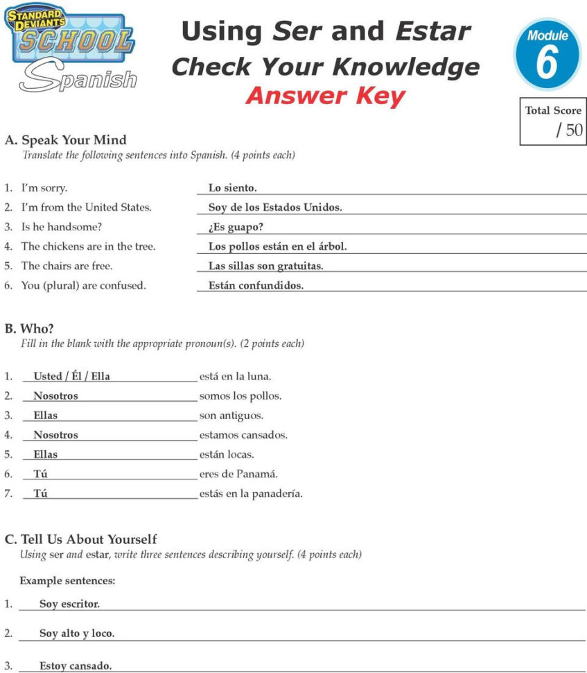Using Ser And Estar Lesson Plan  Pdf