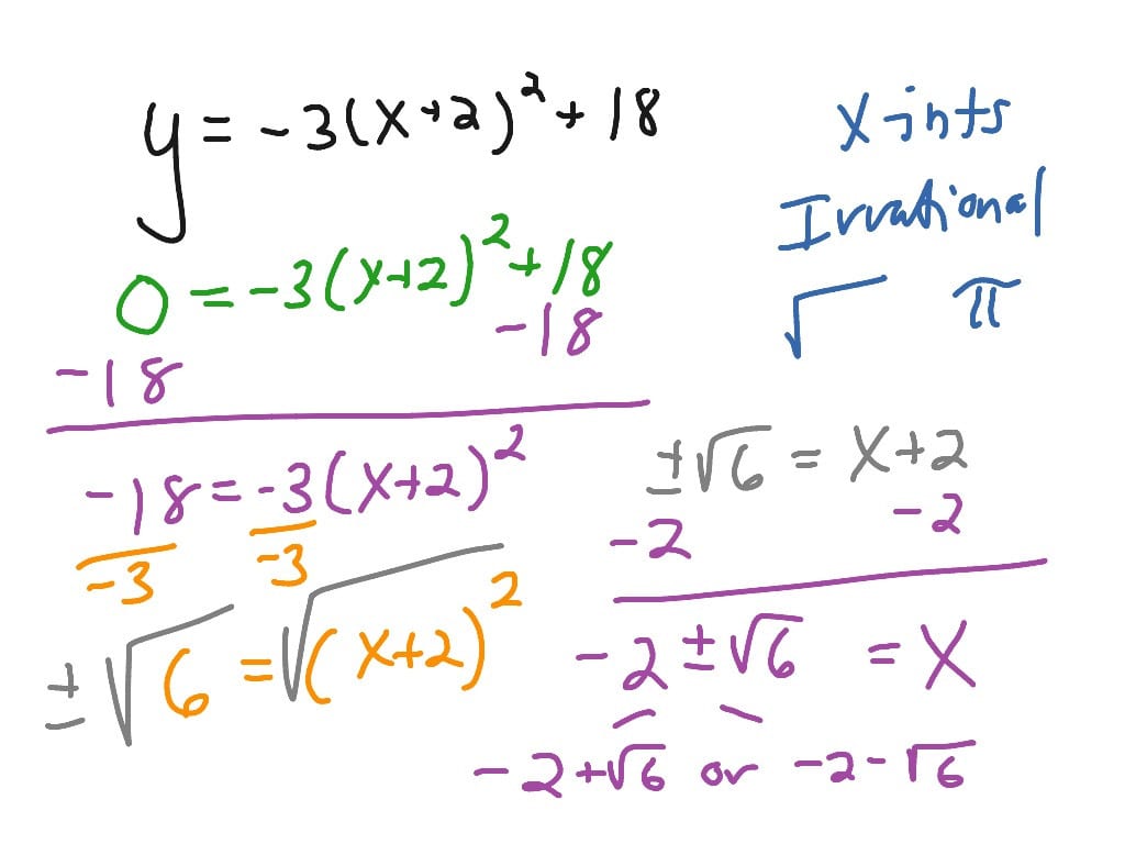 Using Square Roots To Solve Quadratics  Math Algebra 2