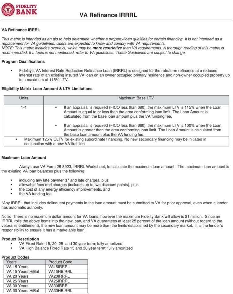 Va Refinance Irrrl Va Refinance Irrrl Pdf db excel com