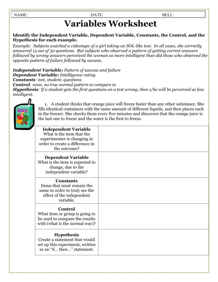 Variablesworksheet2015