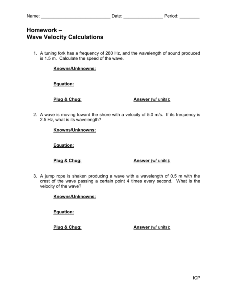 Ve Calculations  Rohrbach Science