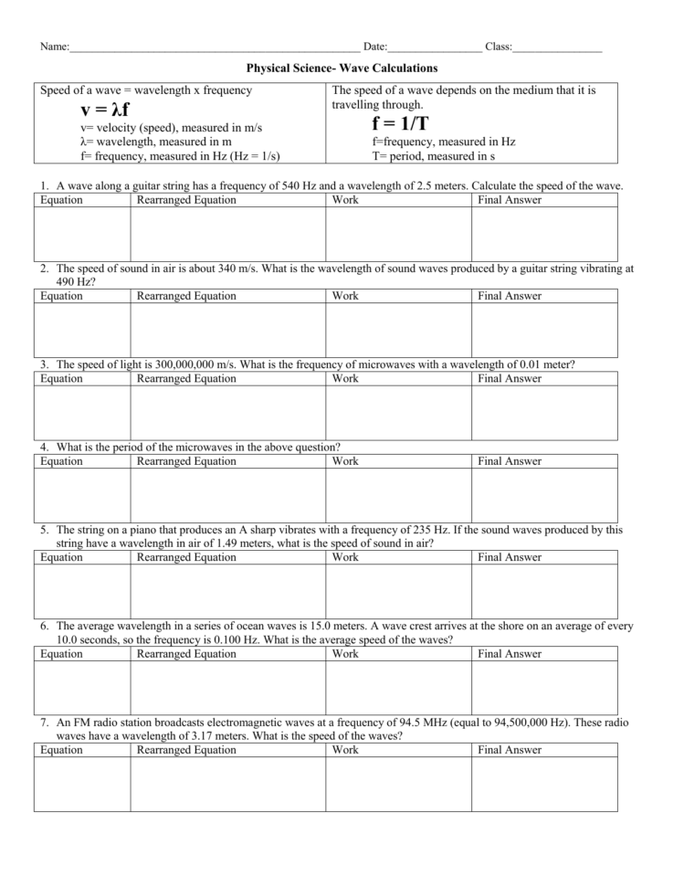 Ve Calculations Worksheet 1213