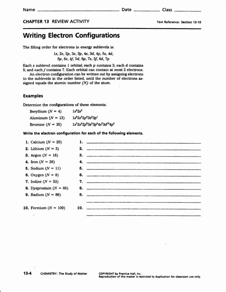 Ve Review Worksheet