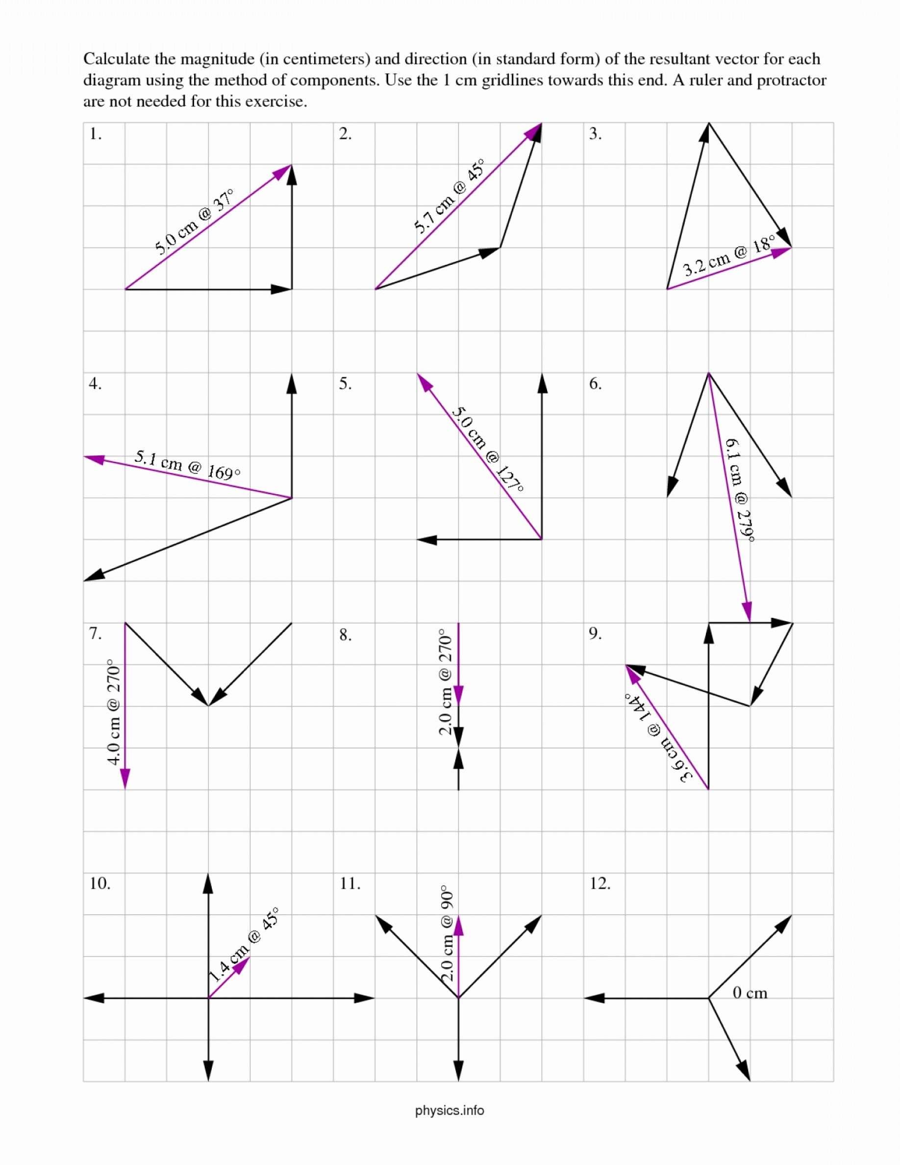 Vector Addition Worksheet With Answers New Vectors