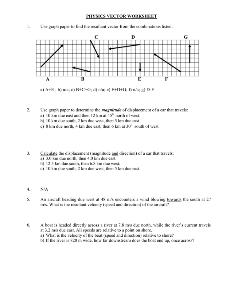 Vector Worksheet