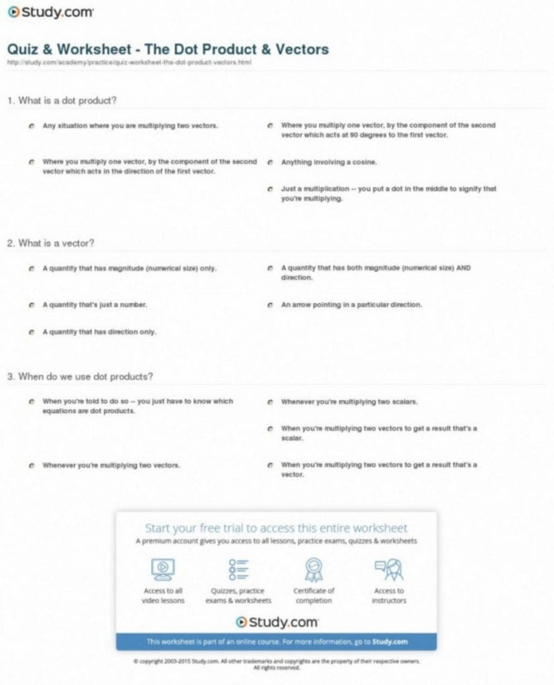 Vector Worksheet Physics Answers Review Of Quiz Worksheet