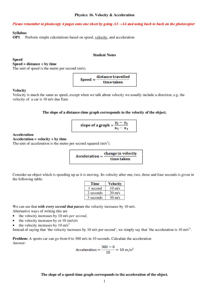 Speed And Velocity Practice Problems Worksheet Answers