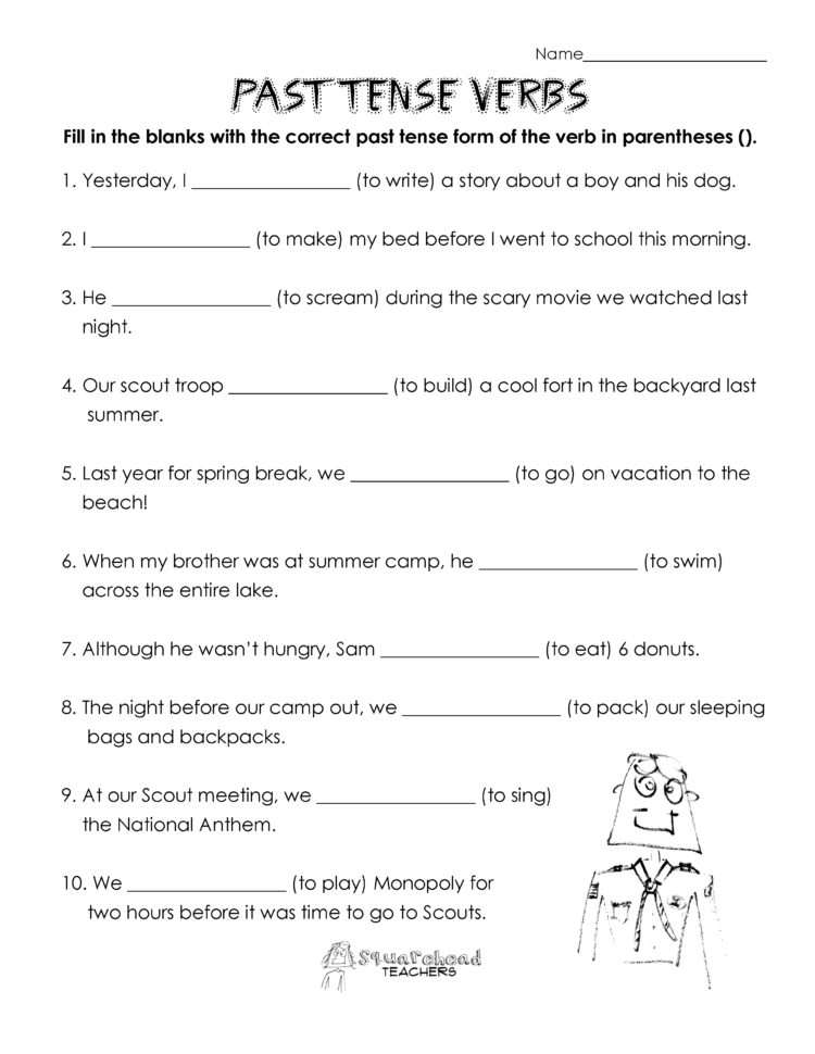Verb Tense Worksheet Pdf  Cinemas 93