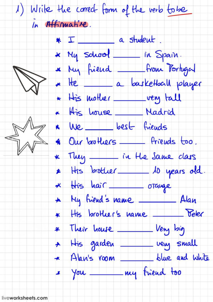 Verb To Be Online And Pdf Worksheet