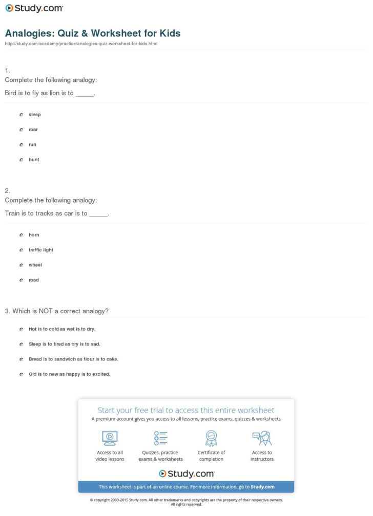 Verbal Analogies Worksheet — db-excel.com