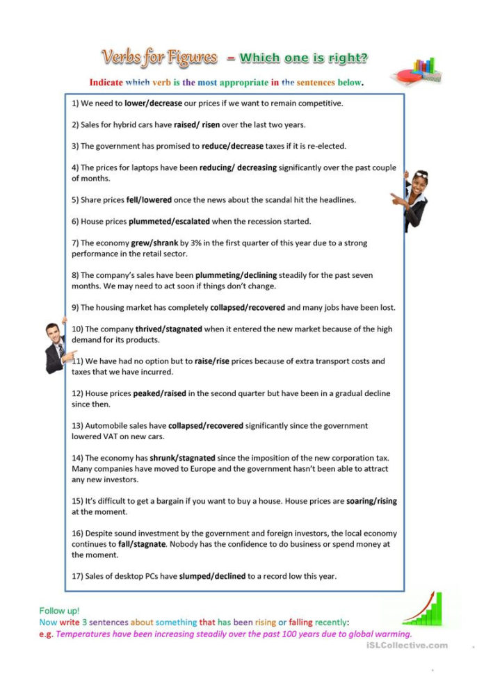 Verbs For Statistics  English Esl Worksheets