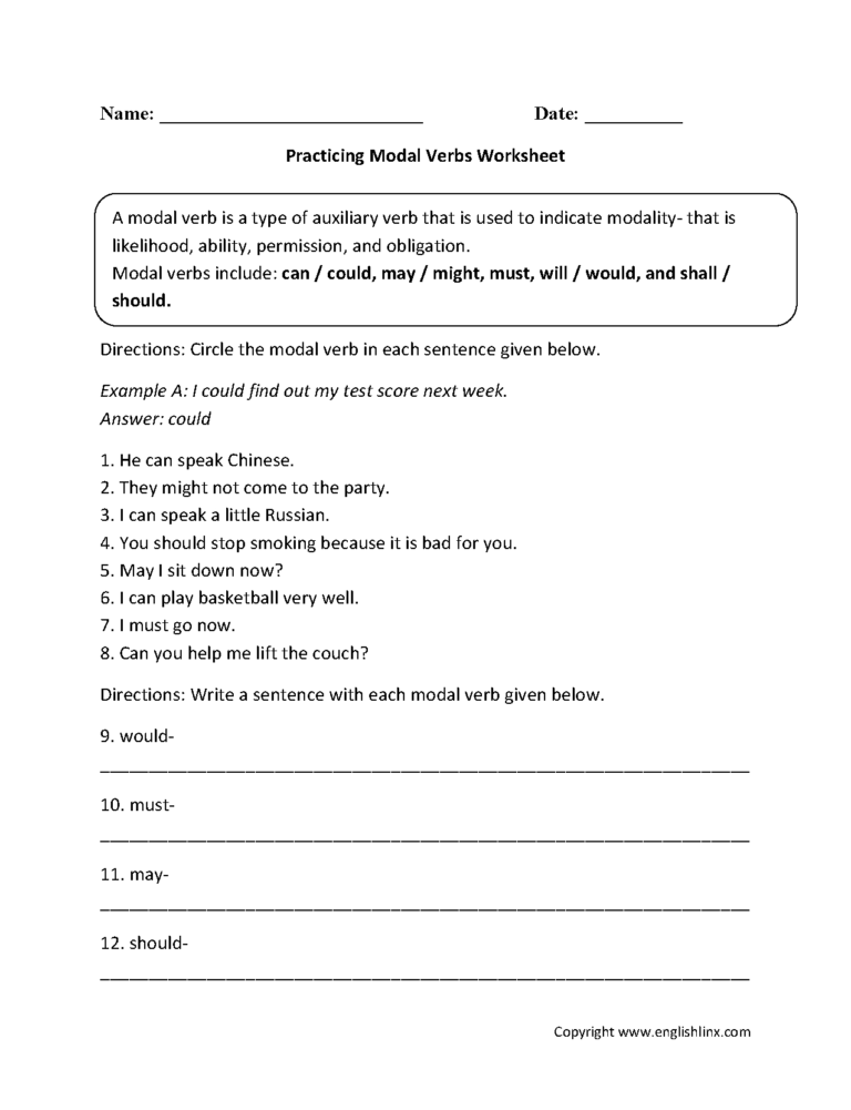 Modal Verbs Ks2 Worksheet Db excel