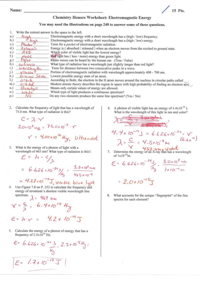 Ves Sound And Light Worksheet Answer Key
