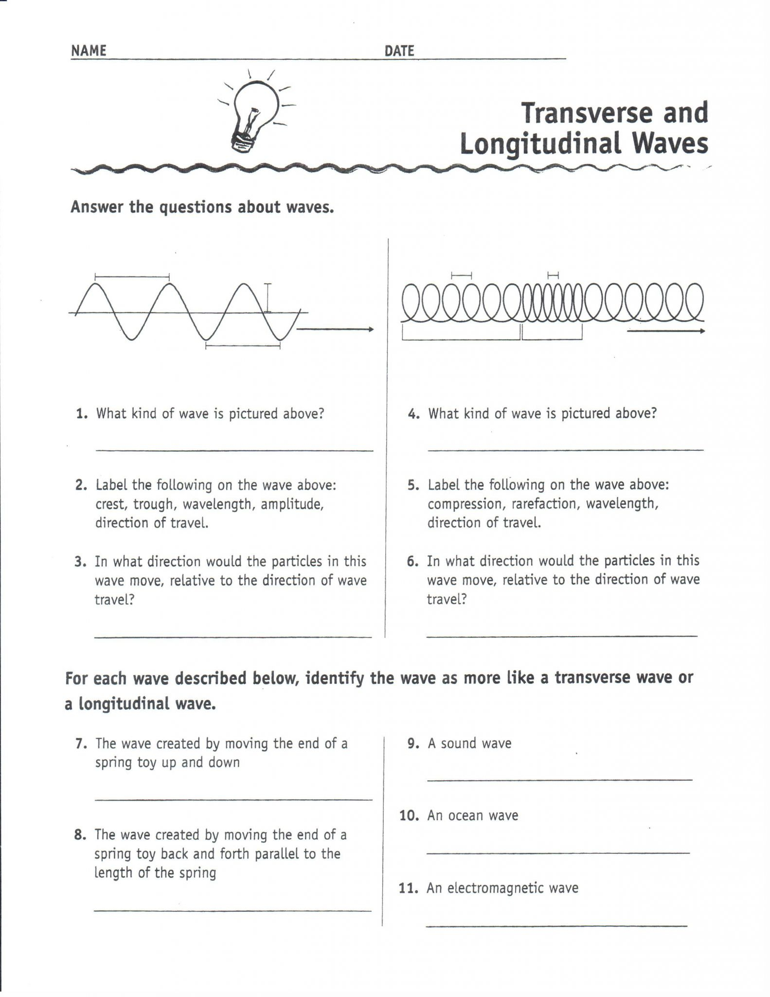 Waves Sound And Light Worksheet Answer Key | db-excel.com