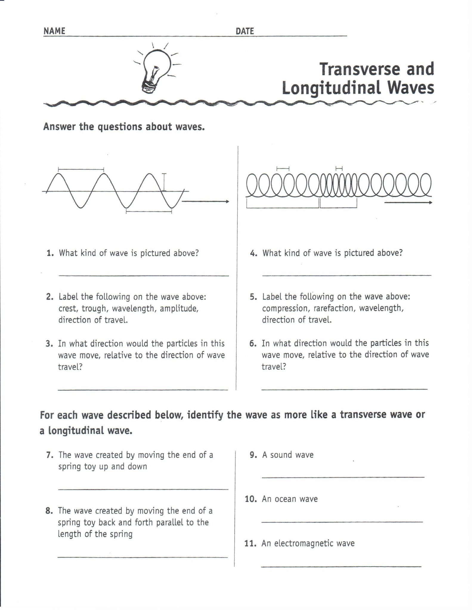 Waves Sound And Light Worksheet Answer Key Db excel