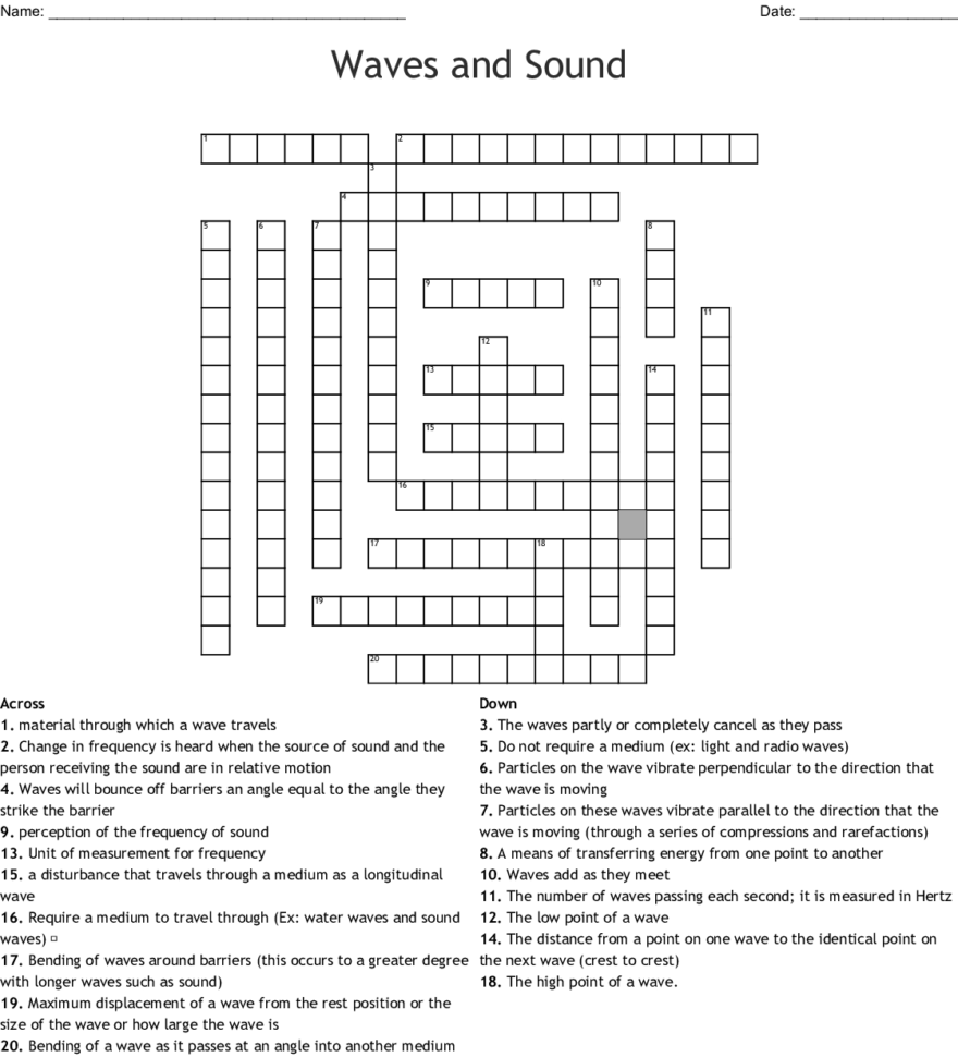 Ves Unit Crossword  Word
