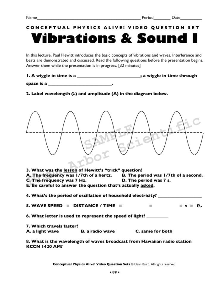 Vibrations And Sound I