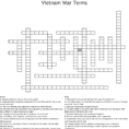 Vietnam R Terms Crossword  Word