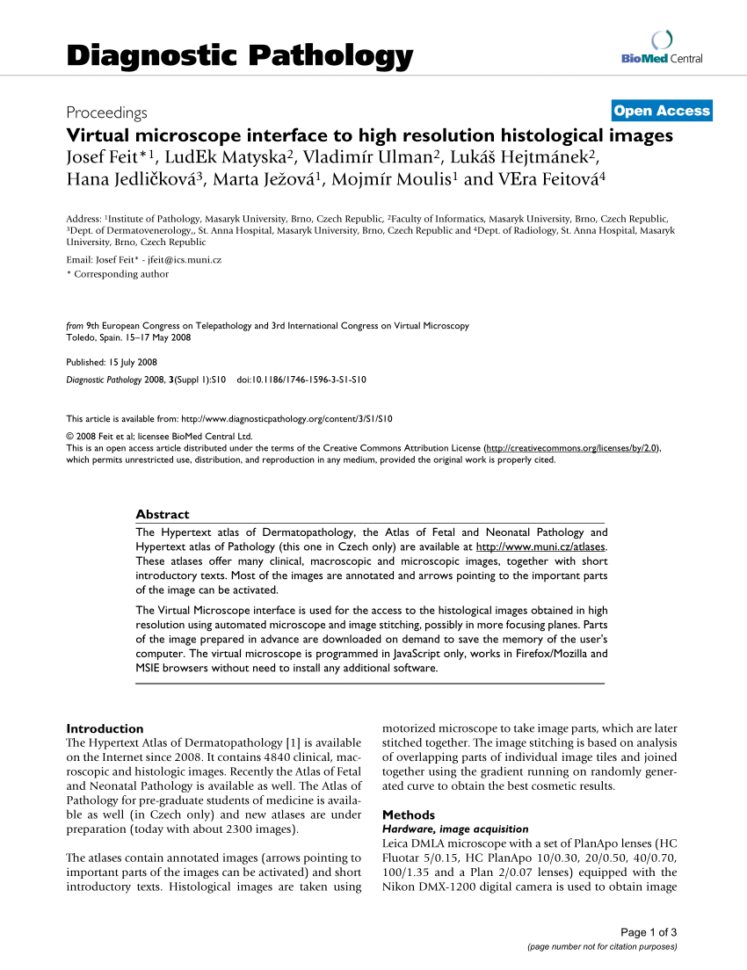 Virtual Microscopy And Virtual Slides In Teaching Diagnosis