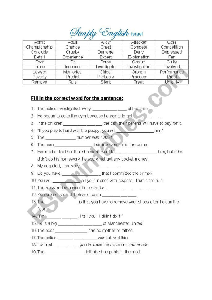 Vocabulary For 8Th Grade  Esl Worksheetjudyhalevi