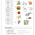 Vocabulary Matching Worksheet  Food  English Esl Worksheets