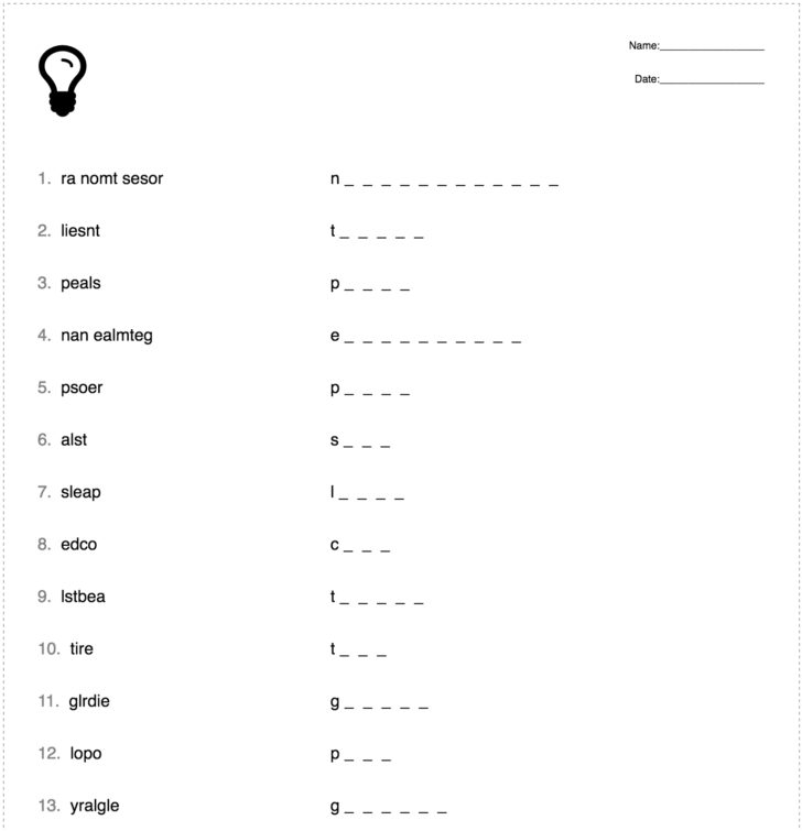 Vocabulary Worksheet Generator